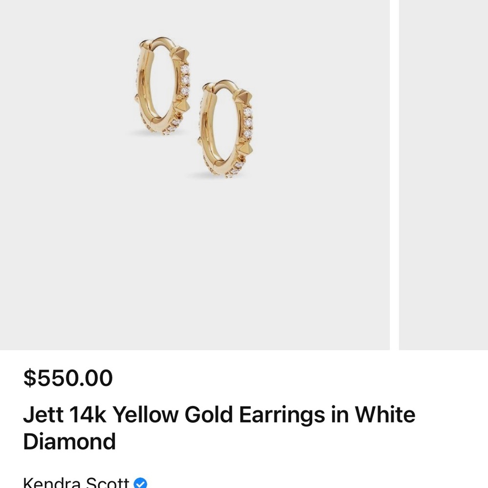 Kendra Scott Yellow Gold Jett Huggies